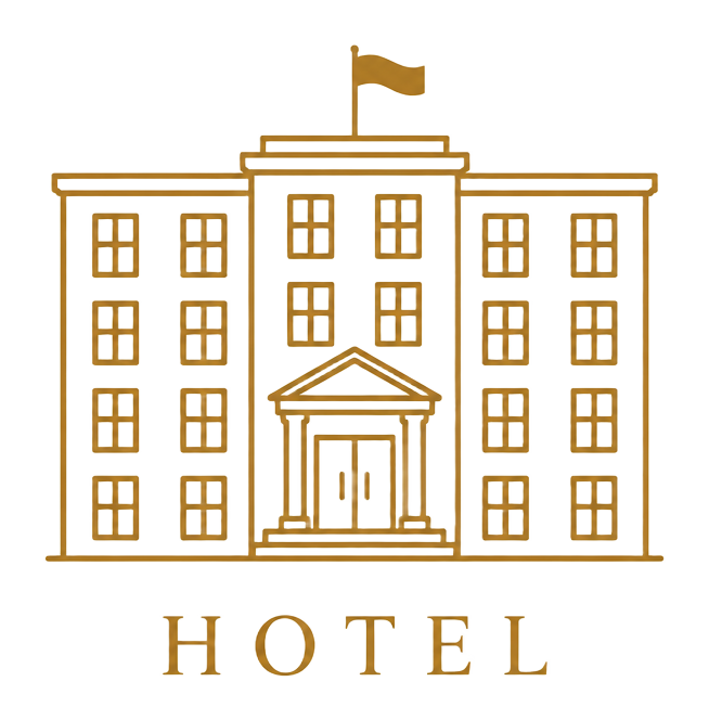 Symbole d’hôtel générique, sans lien avec l’établissement réel