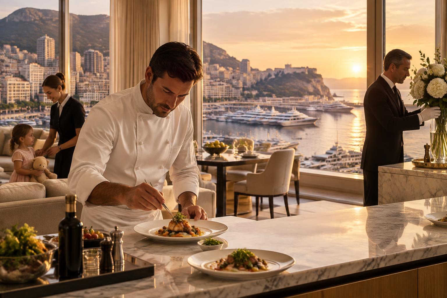Chef cuisinier, nanny et personnel de maison dans un appartement de luxe à Monaco