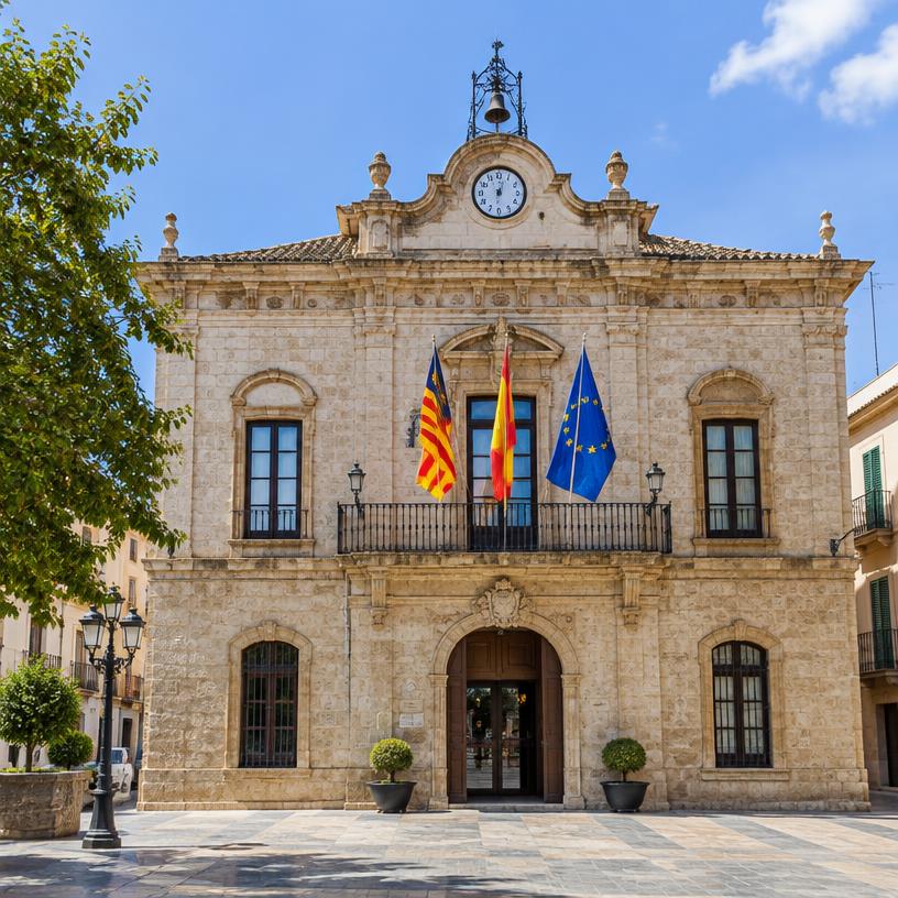 Façade d'une mairie méditerranéenne