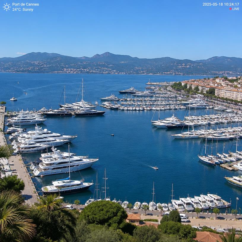 Panorama en direct sur un port de plaisance